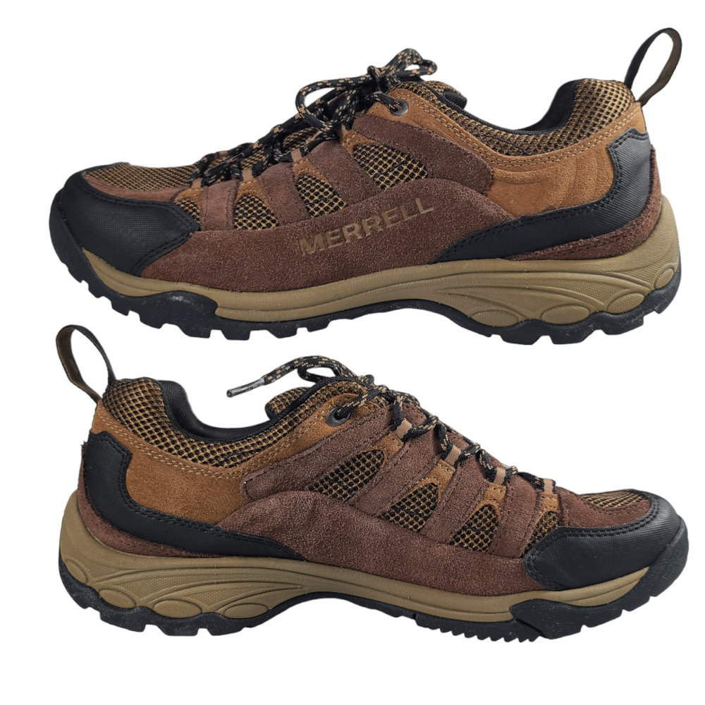 Merrell Dark Earth Brown Suede Leather Lace Up Hiking Shoes Boots NEW Men's 12